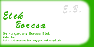 elek borcsa business card